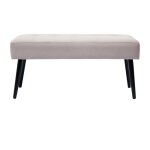 Miliboo ? banc capitonn� en velours taupe et m�tal noir l96 x p38 x h45. 5 cm ? densit� 25 kg / m3 ? ...