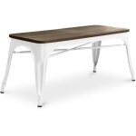 Privatefloor - banc design industriel - bois et métal - stylix blanc Privatefloor - banc design industriel - bois et métal - stylix blanc