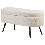 Nordlys - banc design scandinave avec rangement pieds metal