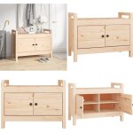 Vidaxl - banc d'entr�e 80x40x60 cm bois de pin massif - banc d'entr�e - banc coffre - meuble d'entr�e ...