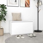 Bonnevie - banc d'entre banc coffre de rangement - banquette 80x40x45 cm blanc agglomr bv913533 - ...