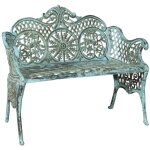 Banc de jardin en fonte 110x55x90 cm canap d'extrieur banc lgant liberty avec accoudoirs chaise 2 ...