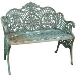 Biscottini - banc de jardin en fonte 110x55x90 cm canap d'extrieur banc lgant liberty avec accoudoirs ...