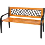 Lifeingarden - banc gurzia en me'tal et lattes de bois banc 118x50x75 cm pour jardins, parcs et espaces ...