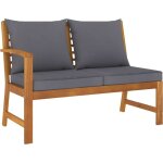 Vidaxl - banc de jardin 114, 5 cm avec coussin gris fonc bois d'acacia