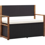 Vidaxl - banc de jardin 115 cm rsine tresse et bois d'acacia noir