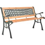 Furniture limited - banc de jardin 116 cm fonte et bois massif de