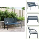 Banc de jardin 120 cm gris bois - banc de jardin - mobilier de jardin - banc exterieur - chaise longue ...