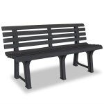 Vidaxl - banc de jardin 145, 5 cm plastique anthracite Vidaxl - banc de jardin 145, 5 cm plastique anthracite