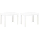 Bancs de jardin 2 pcs blanc plastique