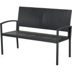 Outsunny - banc de jardin 2 places style cosy chic r�sine tress�e 4 fils imitation rotin noir