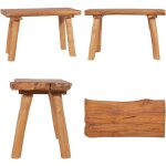 Banc de jardin 80 cm bois de teck massif - banc de jardin - banc en bois - meuble de jardin - mobilier ...