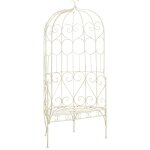 Banc de jardin 95cm fer blanc antique Banc de jardin 95cm fer blanc antique