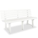 Banc de jardin banquette de jardin - mobilier de jardin 145, 5 cm plastique blanc bv382462 - blanc