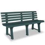 Bonnevie - banc de jardin banquette de jardin - mobilier de jardin 145, 5 cm plastique vert bv107138 ...