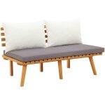 Bonnevie - banc de jardin banquette de jardin - mobilier de jardin avec coussins 115 cm bois solide d'acacia ...