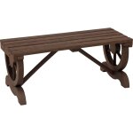 Banc de jardin en bois avec assise � lattes, roue d�corative, pour patio terrasse balcon arri�re - cour, ...