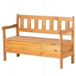 Banc de jardin en bois avec dossier 120cm avec coffre terrasse balcon jardin - kadax