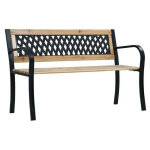 Banc de jardin bois massif clair et m�tal noir delta 120cm