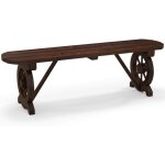 Costway - banc de jardin en bois massif de sapin, banc de terrasse  2 places avec assise  latte et ...