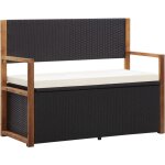 Maison chic - banc de jardin banc d'extérieur banquette 110 cm résine tressée et bois d'acacia noir 95308 ... Maison chic - banc de jardin banc d'extérieur banquette 110 cm résine tressée et bois d'acacia noir 95308 ...