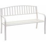 Hegele - jamais utilis] banc de jardin hhg - 696, banc du parc, 2 places, acier thermolaqu, blanc