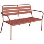 Banc de jardin en m�tal - terracotta - mirmande de mylia