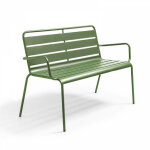 Banc de jardin en m�tal vert cactus - palavas