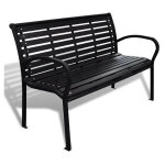 Banc de jardin wpc et m�tal noir etrino