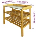 Banc � jardini�re avec 2 �tag�res bois massif d'acacia et zinc vidaxl