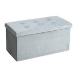 Estexo - banc pliable siège boite coffre de rangement pouf tabouret 2 places gris clair Estexo - banc pliable siège boite coffre de rangement pouf tabouret 2 places gris clair