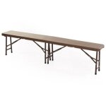 Banc pliant 183x28x44 cm. marron