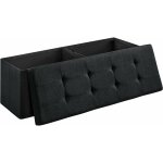 Banc de rangement, pouf pliable, 38 x 110 x 38 cm, bout de lit, repose - pieds, coffre de rangement, ...