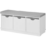 Banc de rangement avec 3 cubes et coussin rembourr, banquette d'entre confortable en mdf avec coffres ...