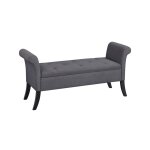 Yaheetech banc de rangement avec accoudoirs et compartiment coffre de rangement tissu repose - pieds ...