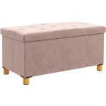 Banc de rangement bout de lit pliable volume 67 l capacit� de charge 120 kg avec couvercle 76l x 38l ...