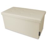Banc rangement. coffre rembourr� et pliable en couleur beige 76x38x38 beige