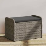 Vidaxl - banc de rangement avec coussin gris 80x51x52 cm rsine tresse