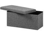 Banc de rangement avec couvercle amovible siège pouf coffre de rangement pliable pour salon chambre couloir ... Banc de rangement avec couvercle amovible siège pouf coffre de rangement pliable pour salon chambre couloir ...