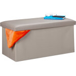 Relaxdays - banc pour rangement, cuir synthtique, pliable, rembourr, entre, chambre, hlp 37, 5 x 76, ...