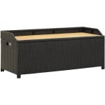Banc de rangement de jardin 120 cm r�sine tress�e noir