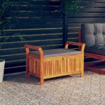 Maison chic - banc de rangement de jardin coffre de rangement avec coussin 91 cm bois d'acacia 66814