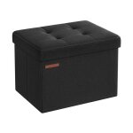 Banc de rangement pliable de 41 cm, coffre de rangement, tabouret repose - pieds, pouf de chambre, noir ...