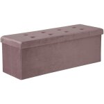 Woltu - banc de rangement pliable pouf, coffre de rangement int�rieur, rembourr� en velours, 118l, 110x37, ...