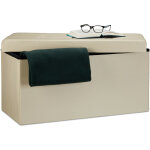 Relaxdays - banc de rangement pratique en simili cuir, 2 places, capacit de charge 300 kg, hlp : 38 ...