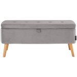 Happers - banc rangement velours gris unique gris