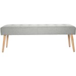 Miliboo - banc scandinave capitonné en tissu effet velours texturé gris clair et bois clair l130 cm guesta ... Miliboo - banc scandinave capitonné en tissu effet velours texturé gris clair et bois clair l130 cm guesta ...