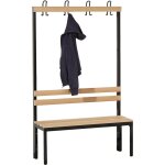 Wolf - banc de vestiaire avec dossier, unilatral, lattes en