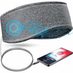 Bandeau de sommeil musical avec casque, bandeau de voyage lastique doux filaire de 3, 5 mm avec haut ...