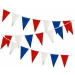 Banderole de fanions en tissu de 18 m, rouge, bleu et blanc, pour vnement spcial, nol, anniversaire, ...